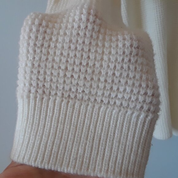 Kersh Merino Wool Blend White Knit Sweater XL - Picture 5 of 7